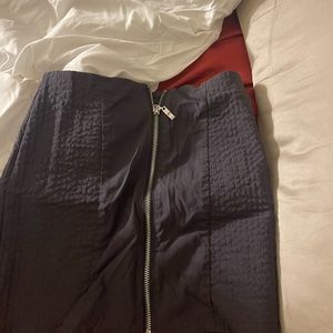 grey zip up skirt
